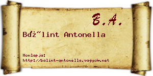 Bálint Antonella névjegykártya